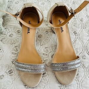 Elegant Silver and Tan Heels